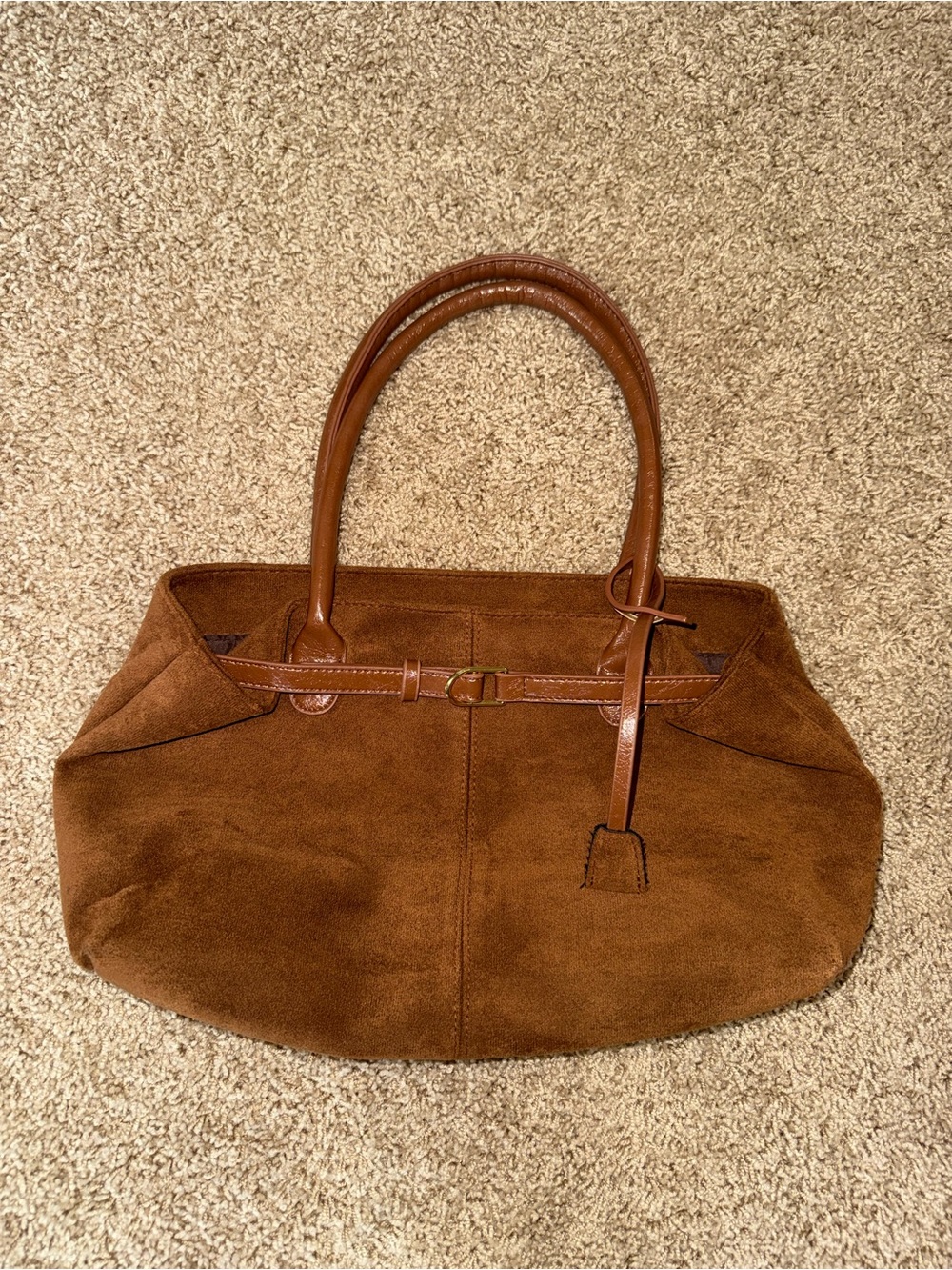 Yearning Faux Suede Buckle Detail Shoulder
Bag Brown - Picture 5 of 6